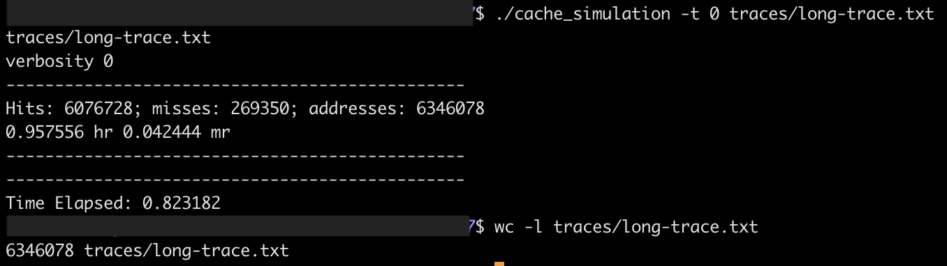 Simulator Performance on a 6+ Million Line Tracefile