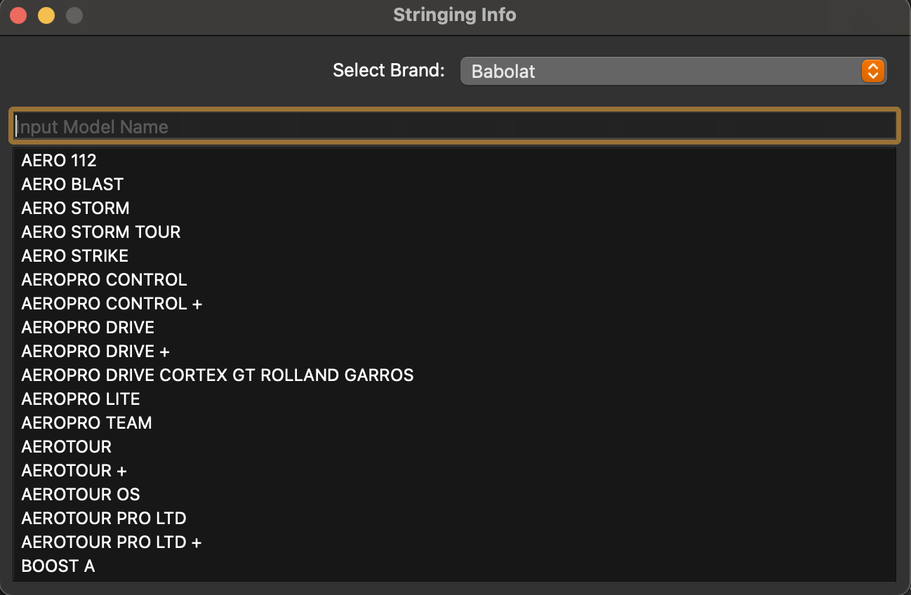 Clickable list view for a selected brand